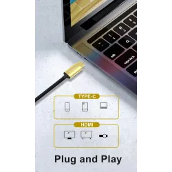 USB C HDMI Kabel Type-C zu HDMI - Thunderbolt 3 - Konverter - Adapter - 4K 60Hz - für MacBook / Huawei Mate 30 40 Pro