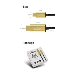 USB C HDMI Kabel Type-C zu HDMI - Thunderbolt 3 - Konverter - Adapter - 4K 60Hz - für MacBook / Huawei Mate 30 40 Pro