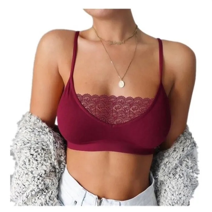 Sexy wireless bra - short top - with laceLingerie