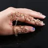 Zweifingerring - mit Kette - Blumen / Kristalle aushöhlen