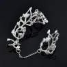 Zweifingerring - mit Kette - Blumen / Kristalle aushöhlen