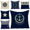 Decorative cushion cover case - linen - sea anchor /stripe / mosaic pattern - 45 * 45cmCushion covers