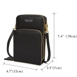 Small shoulder bag - with zippers / touch screen - multifunctional - leatherBags