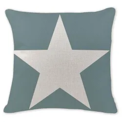 Decorative cushion cover case - linen - geometry / pentagram printed - 45 * 45cmCushion covers