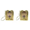 Mini Holy Bible - Cross - heart - crystal - keychainKeyrings
