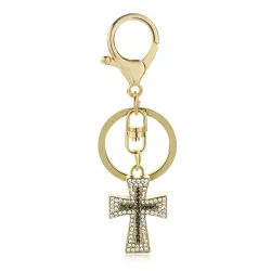 Schlüsselanhänger mit einem Kristallkreuz