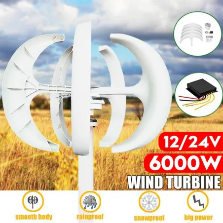 Windturbinengenerator - mit Steuerung - 5 Flügel - 6000 W - 24 V