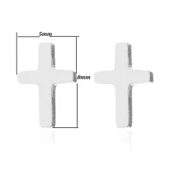 Kleine Ohrstecker - Kreuz / Stab / Totenkopf - Unisex - Edelstahl
