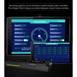 BMS Lifepo4 4S Smart Battery - mit Balancer - Bluetooth / Android / IOS - 12V - 72V - 30A - 200A