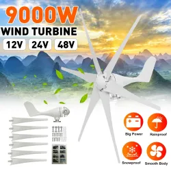 Windturbinengenerator - 6 Flügel - dreiphasig - 9000 W - 48 V