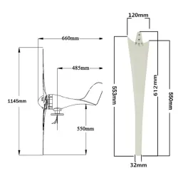 Windturbinengenerator - 6 Flügel - dreiphasig - 9000 W - 48 V