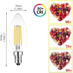 LED-Lampe - Kerzentyp - dimmbar - 6W - E12 / E14