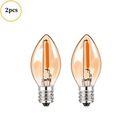 C7 - mini LED night light bulb - candle type - amber glass - E12 / E14 - 0.5W