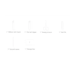 XIAOMI Mijia - manicure / pedicure set - nail clippers / scissors - stainless steel - 5 piecesClippers & Trimmers