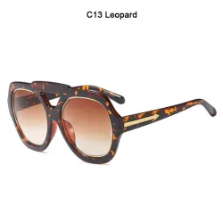 Modische Sonnenbrille - übergroßer Rahmen - dekorativer Metallpfeil - Unisex