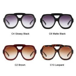 Modische Sonnenbrille - übergroßer Rahmen - dekorativer Metallpfeil - Unisex