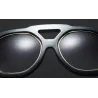 Modische Sonnenbrille - übergroßer Rahmen - dekorativer Metallpfeil - Unisex