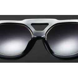 Modische Sonnenbrille - übergroßer Rahmen - dekorativer Metallpfeil - Unisex