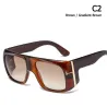 Trendy big sunglasses - tinted - with golden metal decoration - unisexSunglasses