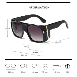 Trendige große Sonnenbrille - getönt - mit goldener Metallverzierung - Unisex