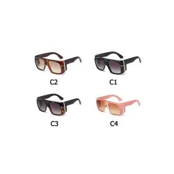 Trendy big sunglasses - tinted - with golden metal decoration - unisexSunglasses