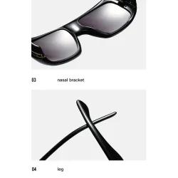 Trendy big sunglasses - tinted - with golden metal decoration - unisexSunglasses