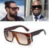 Trendy big sunglasses - tinted - with golden metal decoration - unisexSunglasses