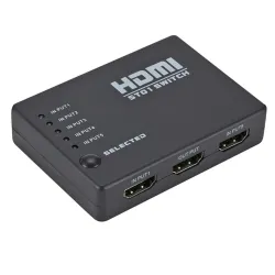 5 in / 1 out - HDMI Switcher - Splitter - HUB - mit IR-Fernbedienung - 1080P - für HDTV DVD BOX