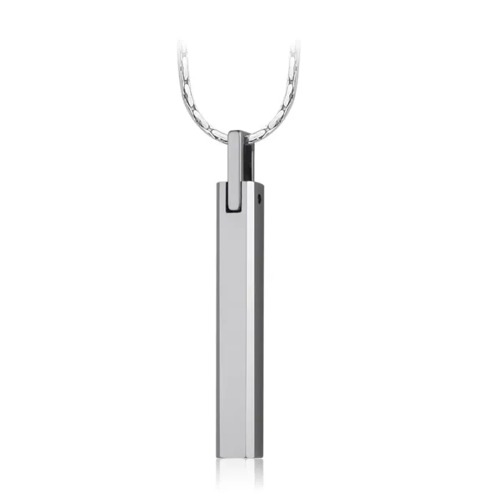 Klassischer stabförmiger Anhänger - mit Kette - Wolfram - Unisex