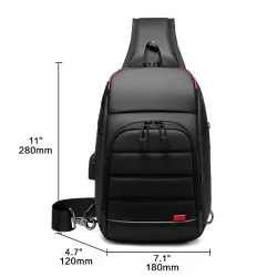 Multifunktions-Umhängetasche - 9,7" Laptop-Rucksack - mit USB-Ladeanschluss - wasserdicht