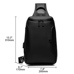 Modische Umhängetasche - Rucksack für 9,7" iPad - mit USB-Ladeanschluss - wasserdicht