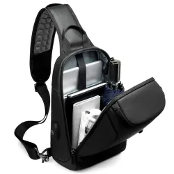 Modische Umhängetasche - Rucksack für 9,7" iPad - mit USB-Ladeanschluss - wasserdicht