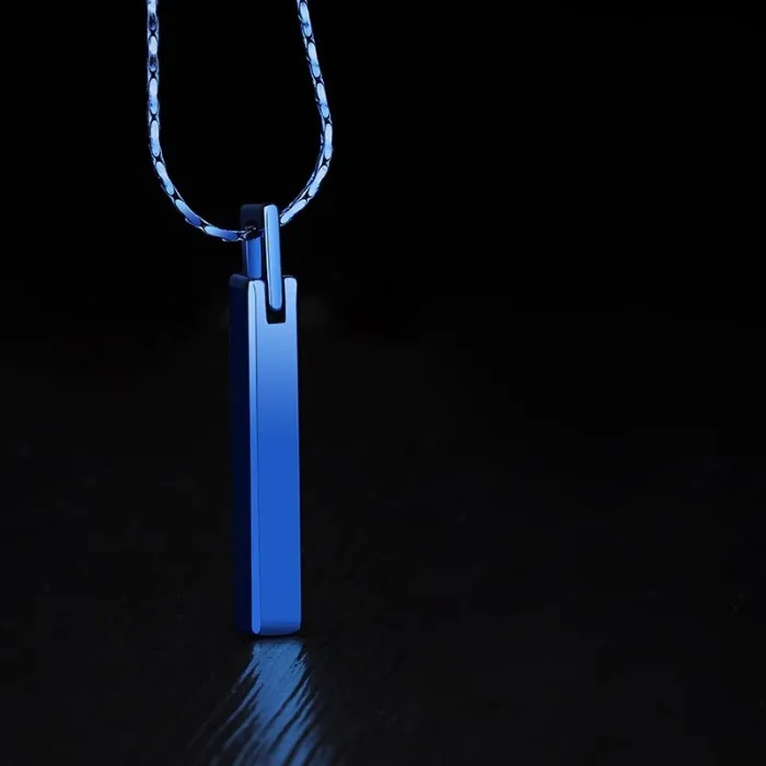 Classic stick shaped pendant - with chain - tungsten - unisexNecklaces