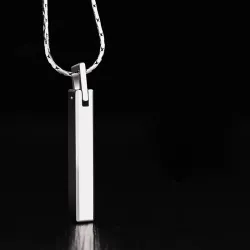 Classic stick shaped pendant - with chain - tungsten - unisexNecklaces