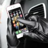 Black winter gloves - with touch screen function - leatherGloves