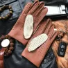 Kurze Autofahrerhandschuhe - Ziegenleder / gestrickt - Unisex