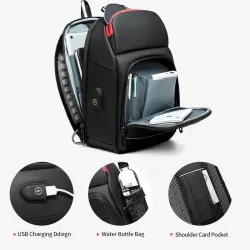 Multifunktions-Umhängetasche - 9,7" Laptop-Rucksack - mit USB-Ladeanschluss - wasserdicht