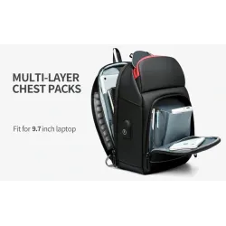 Multifunktions-Umhängetasche - 9,7" Laptop-Rucksack - mit USB-Ladeanschluss - wasserdicht