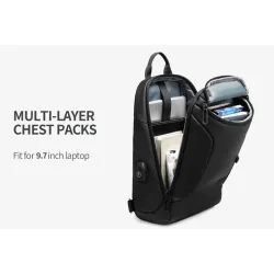 Modische Umhängetasche - Rucksack für 9,7" iPad - mit USB-Ladeanschluss - wasserdicht