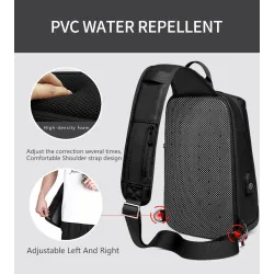 Modische Umhängetasche - Rucksack für 9,7" iPad - mit USB-Ladeanschluss - wasserdicht