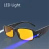 Lesebrille - gelbe Nachtsichtgläser - mit LED-Licht