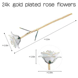 Rose in 24 Karat Gold getaucht - mit Ständer - Geburtstags- / Valentinstags- / Hochzeitsgeschenk