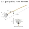 Rose in 24 Karat Gold getaucht - mit Ständer - Geburtstags- / Valentinstags- / Hochzeitsgeschenk