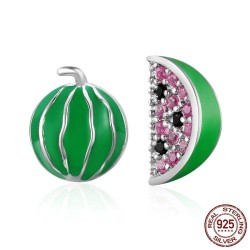 Stud earrings with watermelons - 925 sterling silver