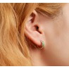 Hoop earrings with green leaves - 925 sterling silverEarrings