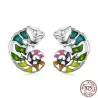 Zarte Ohrringe mit Mini-Chamäleon - 925er Sterlingsilber