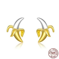 Ohrstecker in Bananenform - 925er Sterlingsilber