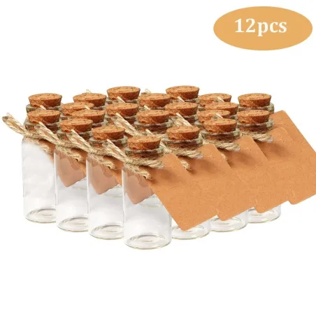 Mini-Glasflaschen mit Korken - hängende Hochzeitsdekoration - 25ml