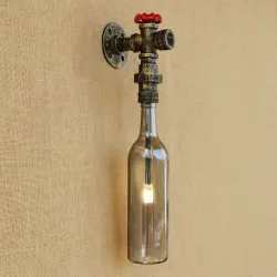 Amerikanisches Loft - Wandleuchte - LED-Edison-Lampe - Vintage Glasflasche / Wasserpfeife