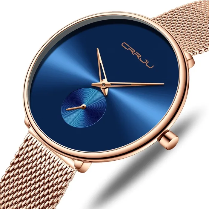 CRRJU - modische Luxusuhr - mit Mesh-Armband - wasserdicht